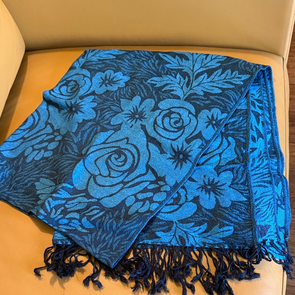 Floral Blue Scarf